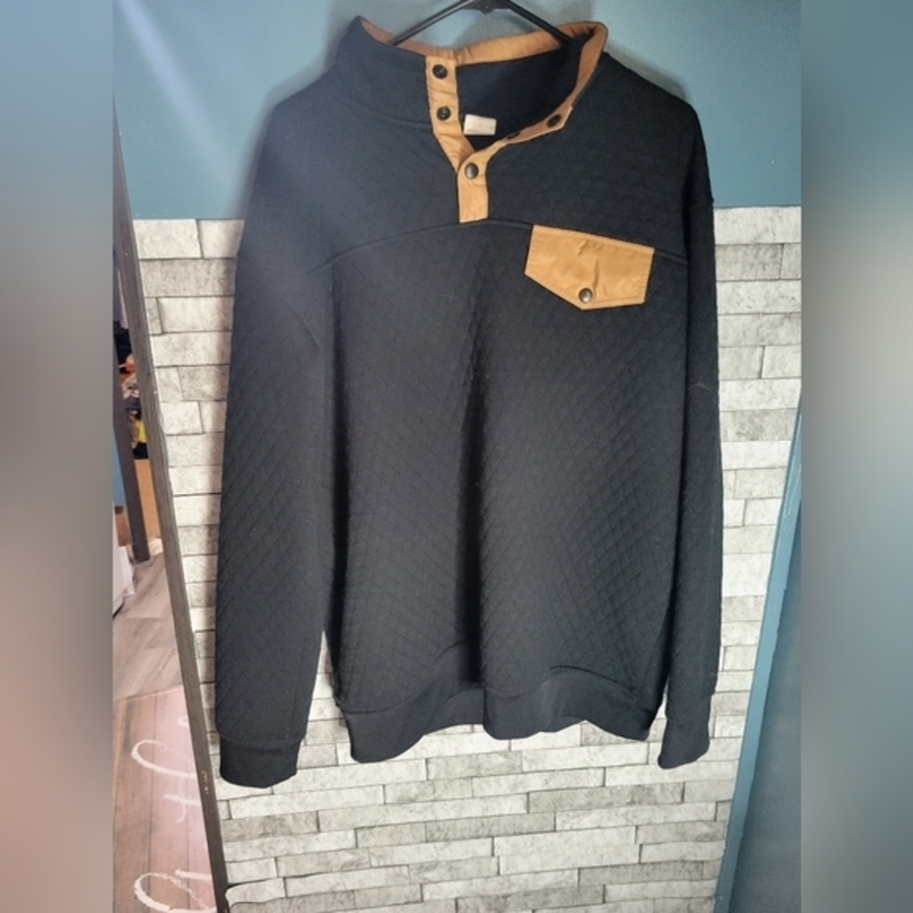 ZYIA ACTIVE Size 4XL‎ sweatshirt Ladies Black w Brown pocket